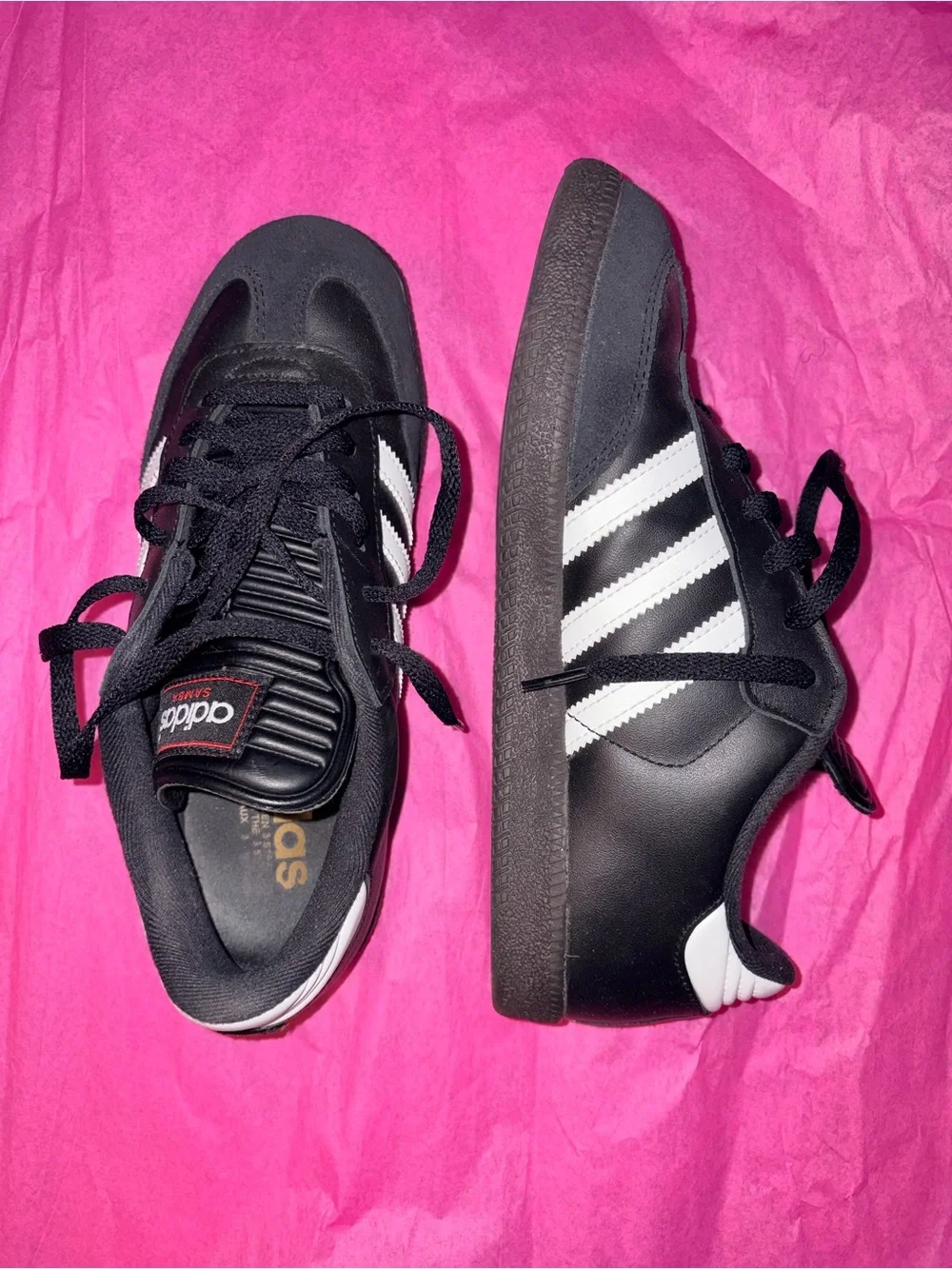 adidas Black and White Samba Classic Sneakers for Kids